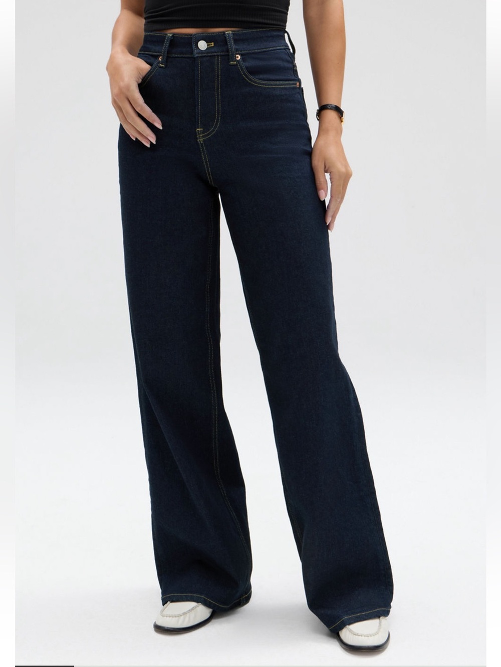 Fabletics High-Rise Wide-Leg Jeans - Dark Wash